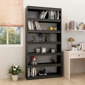 17 Stories Book Cabinet/Room Divider Black 100X30x200 Cm Solid Pinewood gray 200.0 H x 100.0 W x 30.0 D cm