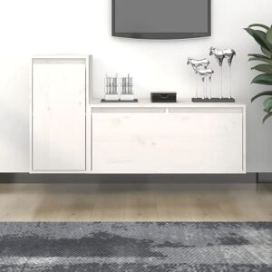 Ebern Designs Glicerio Solid Wood Entertainment Unit white