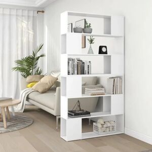 Ebern Designs Book Cabinet Room Divider High Gloss Grey 100X24x188 Cm white 188.0 H x 100.0 W x 24.0 D cm