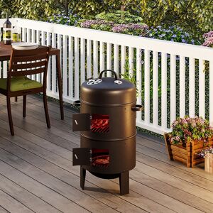 Dakota Fields Diredra Charcoal Smoker black/brown/gray 80.0 H x 40.0 W x 40.0 D cm