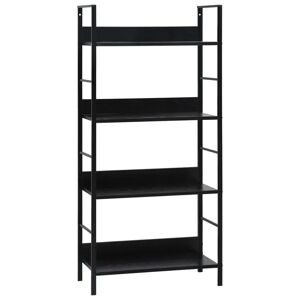 Latitude Run Rick Book Shelf Standing Shelf Rack Book Cabinet Bookcase Engineered Wood black 124.5 H x 27.6 W x 60.0 D cm
