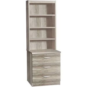 Ebern Designs Brenai 3 Drawer 3 Shelf Storage Cabinet gray 182.0 H x 60.0 W x 54.0 D cm