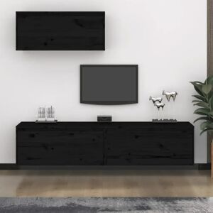 Ebern Designs Gazim Solid Wood Entertainment Unit green/black