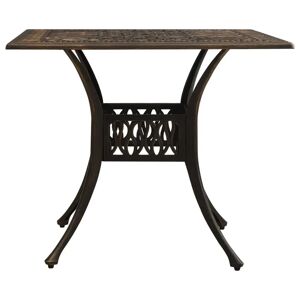 Marlow Home Co. Cranon Cast Aluminium Dining Table black/brown 73.0 H x 90.0 W x 90.0 D cm