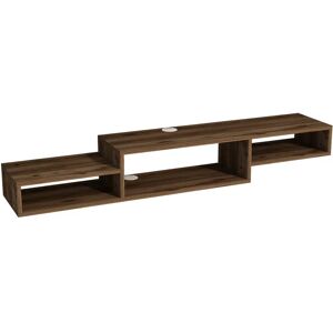 Latitude Run Floating TV Stand With Shelves Linesha brown