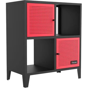 X Rocker Mesh-tek 4 Cube Unit - Square Storage Unit black/gray/red 73.0 H x 63.0 W x 35.0 D cm