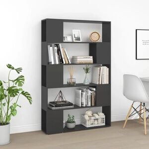 17 Stories Book Cabinet Room Divider White And Sonoma Oak Chipboard gray 155.0 H x 100.0 W x 24.0 D cm