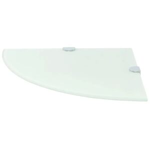 Rebrilliant Wooldridge Triangle Glass Corner Shelf white/black 1.0 H x 35.0 W x 35.0 D cm