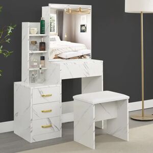 Fairmont Park Barranca Dressing Table with Sliding Mirror white 130.0 H x 80.0 W x 36.0 D cm