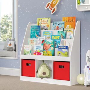 Isabelle & Max Levins 91.44cm Kids Book Display With 3 Cubbies brown/white 91.44 H x 88.9 W x 30.0 D cm