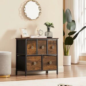 Borough Wharf Cardere Dresser with 5 Drawers Furniture Storage Chest Organizer Unit Bins for Bedroom brown 55.0 H x 30.0 W x 30.0 D cm