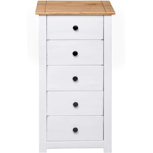 August Grove Machado 5 Drawers Chest white 89.0 H x 46.0 W x 40.0 D cm