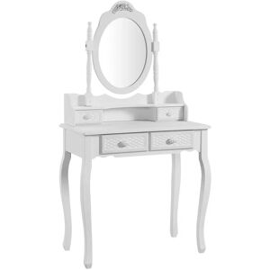 Fleur De Lis Living Crandon Dressing Table brown/white 71.0 H x 75.0 W x 40.0 D cm