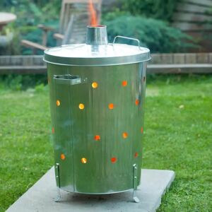 Dakota Fields Nature Garden Incinerator Galvanised Steel 46 x 72cm Round brown/gray 28.35 H x 46.0 W x 46.0 D cm