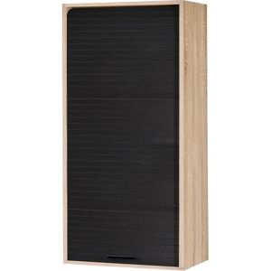 Ebern Designs Atal Kitchen Pantry black/brown/white 123.6 H x 60.0 W x 35.0 D cm