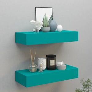 Ebern Designs Azarie 2 Piece Floating Shelf with Drawer blue 10.0 H x 60.0 W x 23.5 D cm