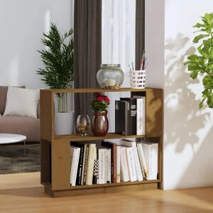 17 Stories Book Cabinet/Room Divider 80X25x70 Cm Solid Wood Pine brown 70.0 H x 80.0 W x 25.0 D cm