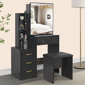 Fairmont Park Barranca Dressing Table with Sliding Mirror black 130.0 H x 80.0 W x 36.0 D cm