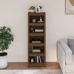 Ophelia & Co. Book Cabinet 50X35x154 Cm Solid Wood Pine black/brown 154.0 H x 80.0 W x 35.0 D cm