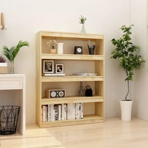 17 Stories Book Cabinet/Room Divider White 100X30x135.5 Cm Solid Pinewood brown 135.5 H x 100.0 W x 30.0 D cm