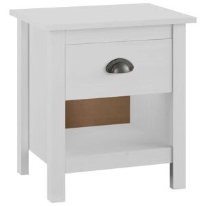 August Grove Pinkney 1 Drawer Bedside Table white 49.5 H x 46.0 W x 35.0 D cm