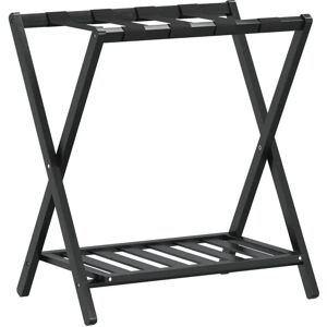 Rebrilliant Elkan 68cm W Luggage Rack black 58.0 H x 68.0 W x 38.0 D cm