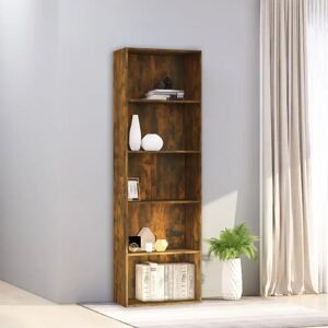 Alpen Home 5-Tier Book Cabinet Smoked Oak 80X30x189 Cm Engineered Wood brown 189.0 H x 60.0 W x 30.0 D cm