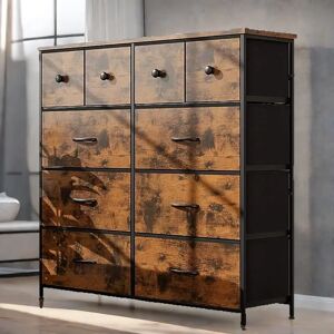 Borough Wharf Alrai 10 Drawer 100Cm W Chest Of Drawers Industrial Rustic Brown Bedroom Furniture brown 98.0 H x 100.0 W x 30.0 D cm