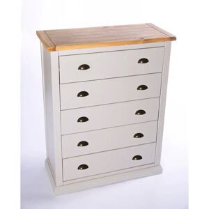 House of Hampton Kolton 5 Drawer 90cm W Chest Of Drawers gray/white 115.0 H x 90.0 W x 40.0 D cm