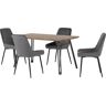 Corrigan Studio QUEBEC STRAIGHT & AVERY DINING SET gray 90.0 H x 80.0 W x 140.0 D cm