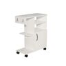 Ebern Designs Cabinet Multi Purpose With Roller Wheel Silvio brown/white 76.8 H x 65.0 W x 31.3 D cm