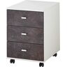 Latitude Run Siasi 3 Drawer Mobile File black/brown/gray/white 58.0 H x 40.0 W x 50.0 D cm