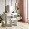 17 Stories Karlei Dressing Table with Mirror Set white 132.0 H x 82.0 W x 39.0 D cm