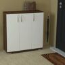 Ebern Designs 15 Pair Shoe Storage Cabinet brown/white 93.0 H x 89.0 W x 30.0 D cm