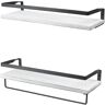 Borough Wharf Social 2 Piece Floating Shelf with Towel Bar white 7.0 H x 42.5 W x 21.3 D cm