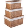 August Grove Lined Wicker 3 Piece Storage Hamper Set 27.0 H x 47.0 W x 35.0 D cm