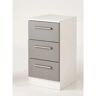 Ebern Designs Contrast 3 Drawer Bedside Cabinet Dust Grey / White brown/gray 69.5 H x 39.5 W x 41.5 D cm