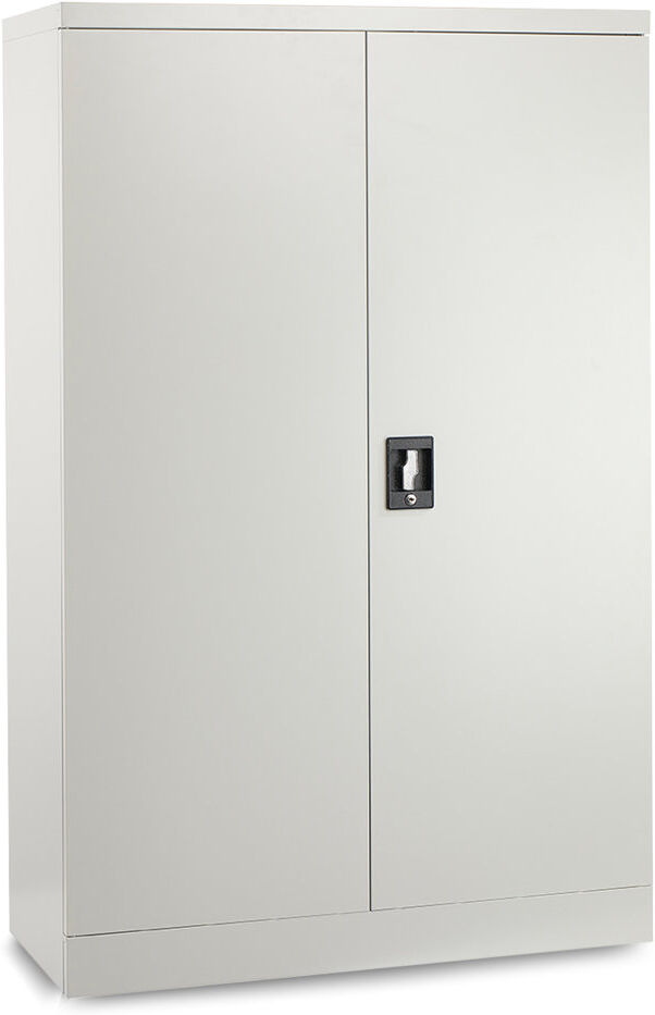 Rebrilliant Burgoyne Metal Storage Cabinet with Lock, 2 Door 3 Shelf Storage Cabinet for Home, Office ,Garage Satin 140cm H X 90cm W X 40cm D