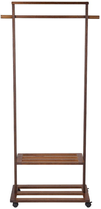 Rebrilliant 65.5cm Rolling Clothing Rack Walnut