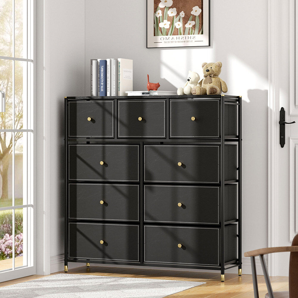 Latitude Run 9-Drawer Plastic Storage Cabinet 103cm H X 100cm W X 30cm D