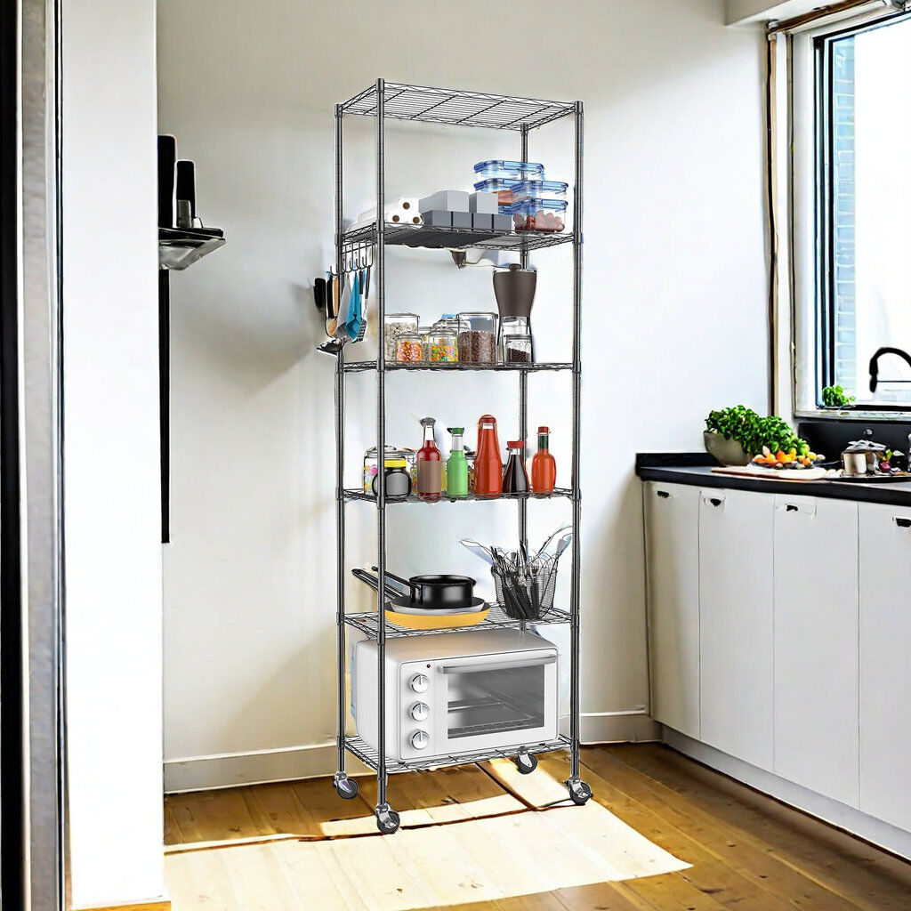 Rebrilliant Eilley 6-Tier Steel Shelving Unit Black 175cm H X 54cm W X 29cm D
