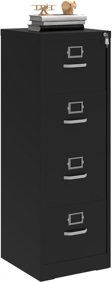 Brayden Studio Arvena 45.8cm Wide 4 -Drawer Steel File Cabinet Black 133.1cm H X 45.8cm W X 45cm D