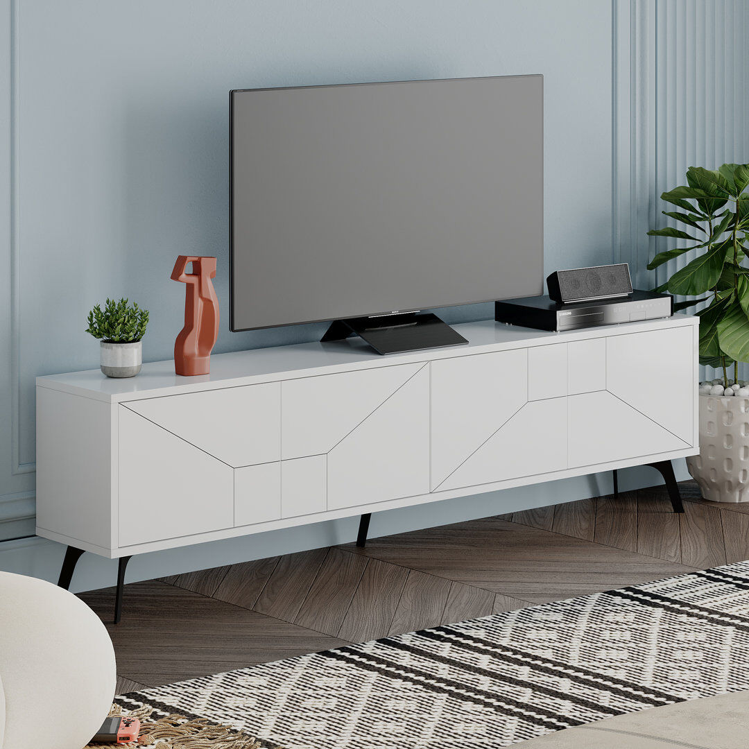 Metro Dune 180cm TV Stand - Modern Design with Ample Storage for TVs up to 65" White 75"