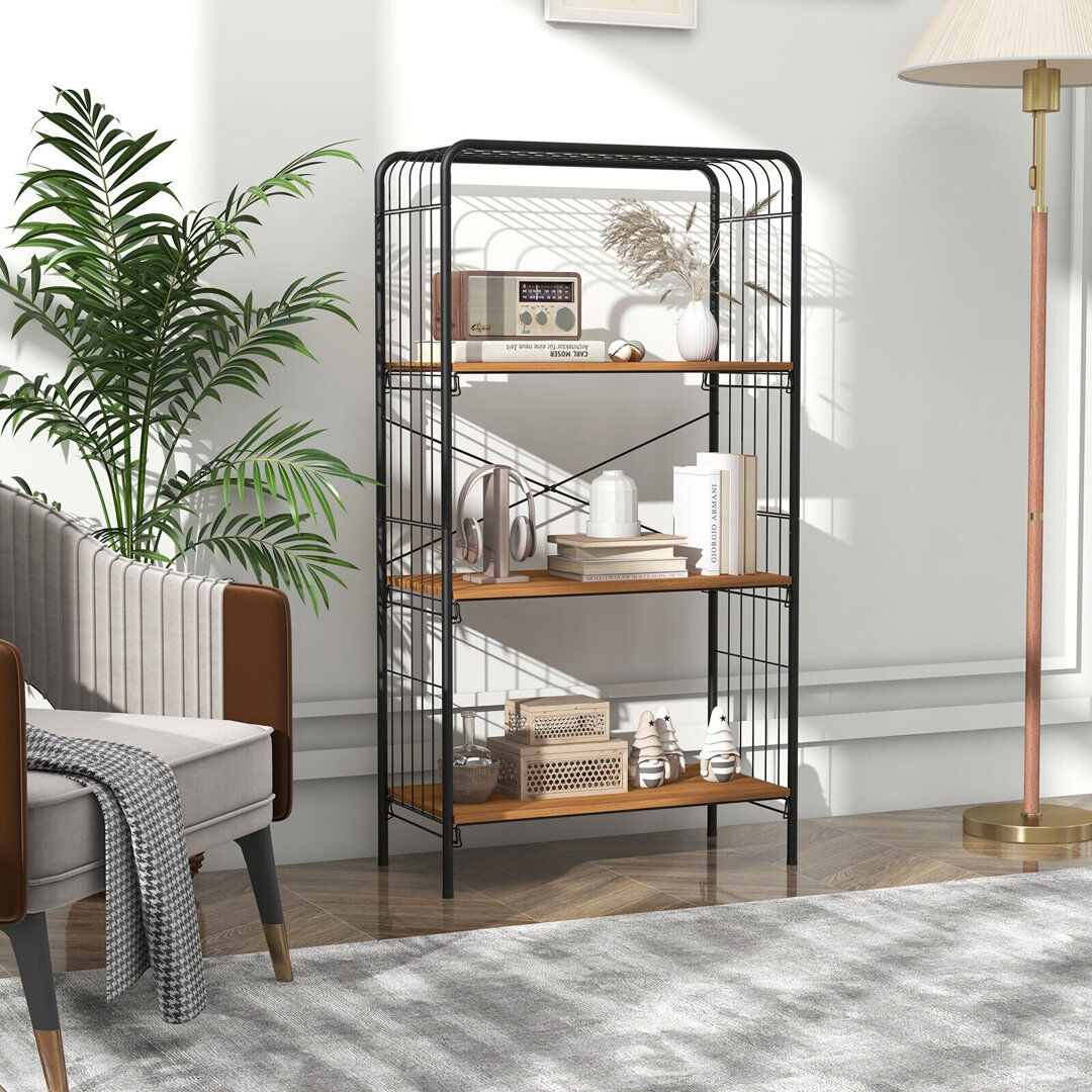 Borough Wharf 3-Tier Bookshelf Open-Back Storage Shelf Display Rack Shelving Unit3 Black;Brown 111cm H X 60cm W X 28cm D