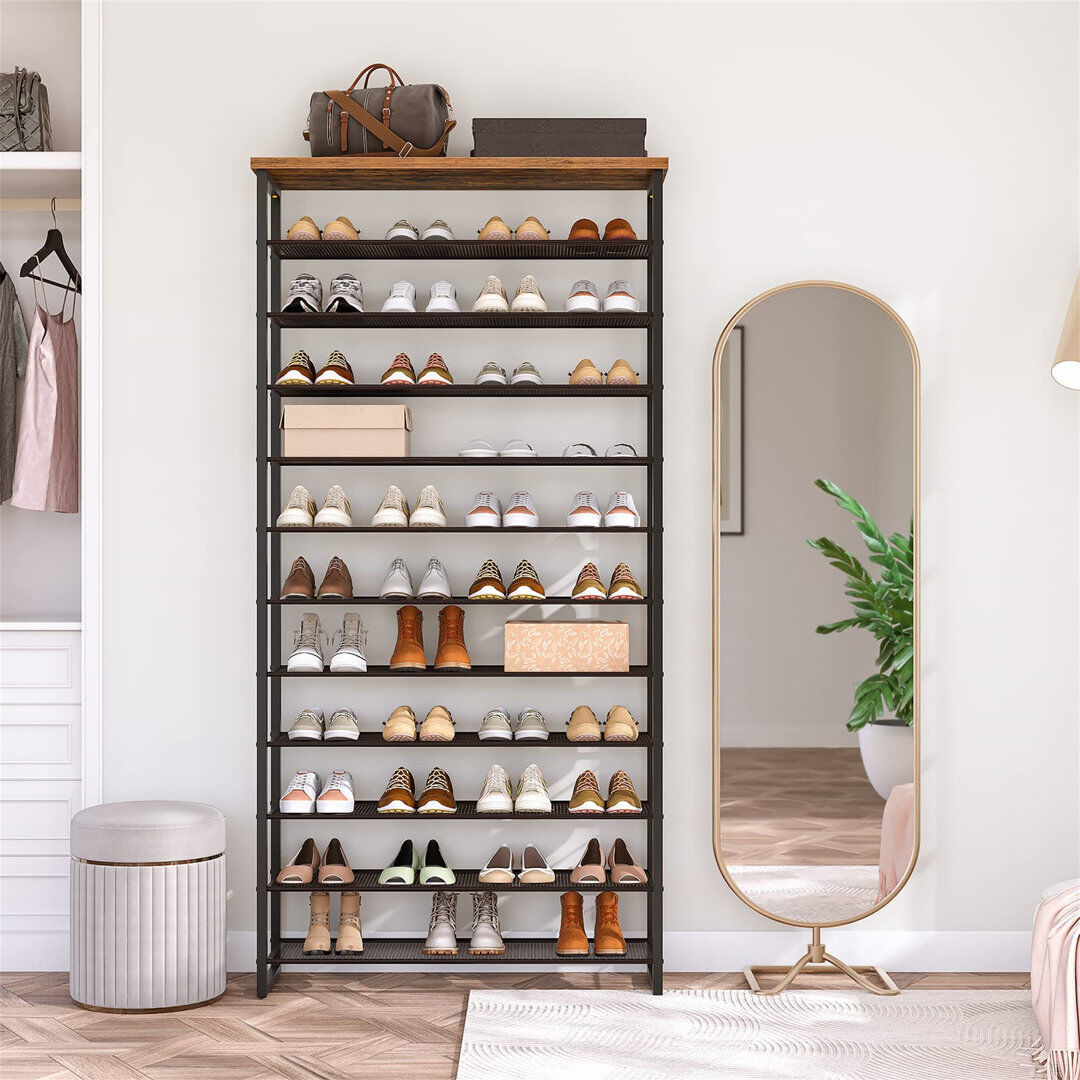Borough Wharf Shoe Rack, Large Capacity 12-Tier Shoe Storage Organizer Black;Brown 32