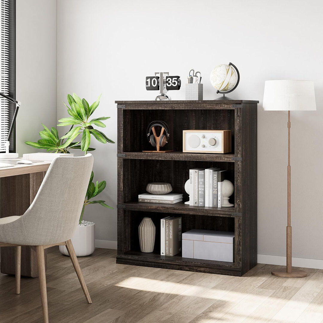 Alpen Home 3/5 Tier Bookcase, Freestanding Wooden Bookshelf Storage Organizer Display Shelf, Bookcase Shelving Unit for Display of Books & Home Decor Black (3 Shelves) 101.5"H x 80"W x 30.5"D