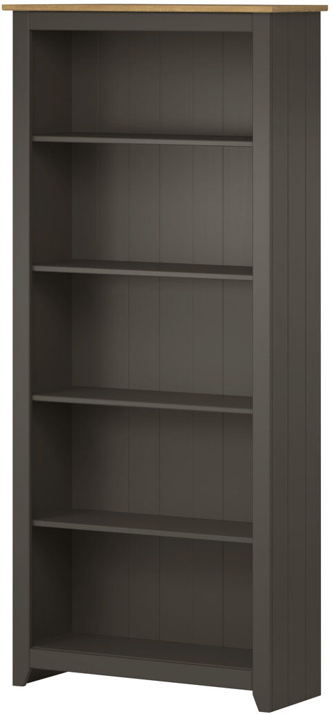 Rosalind Wheeler Crowther 5 Shelf Tall Wide Bookcase Blue;Grey 176.6cm H X 80cm W X 29.6cm D