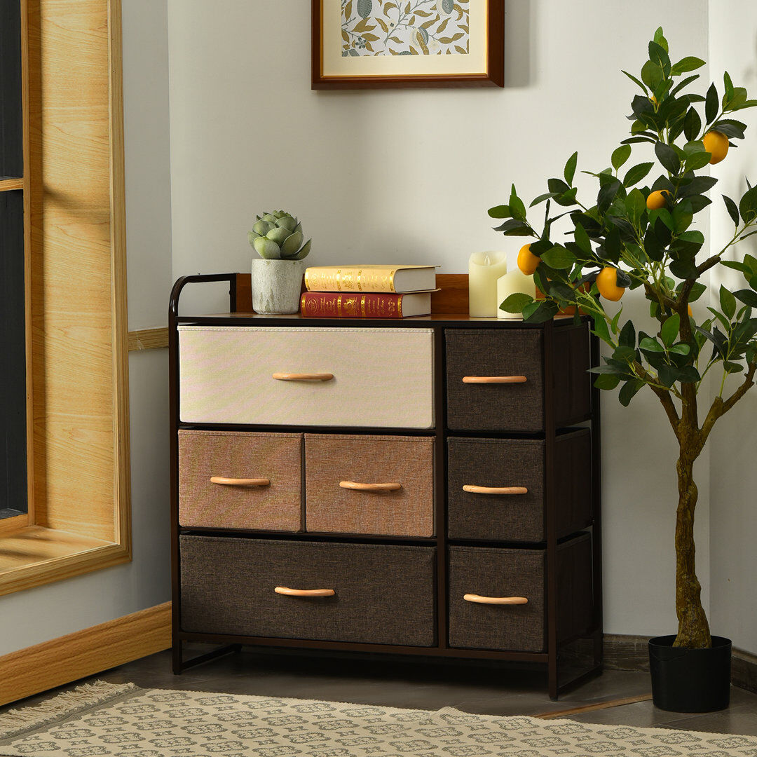 Borough Wharf Rachna 7 Drawer Dresser Brown 79cm H X 80cm W X 29cm D