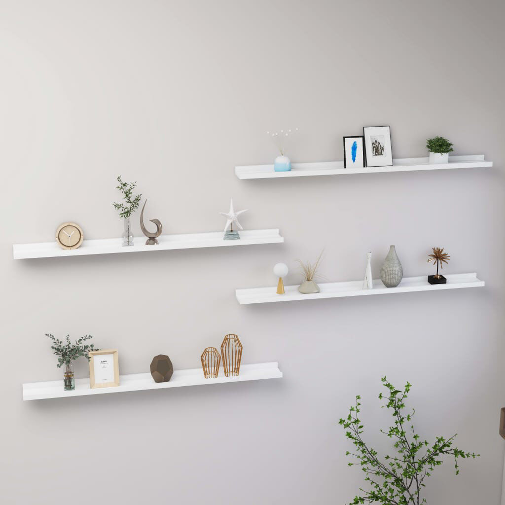 17 Stories Gracelinn 4 Piece Floating Shelf White 3cm H x 100cm W x 9cm D