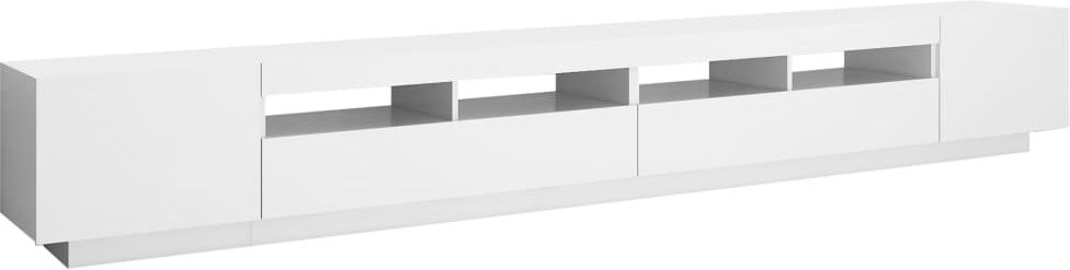 Metro Lafollette TV Stand with LED Lights HiFi Entertainment Center Storage Furniture White